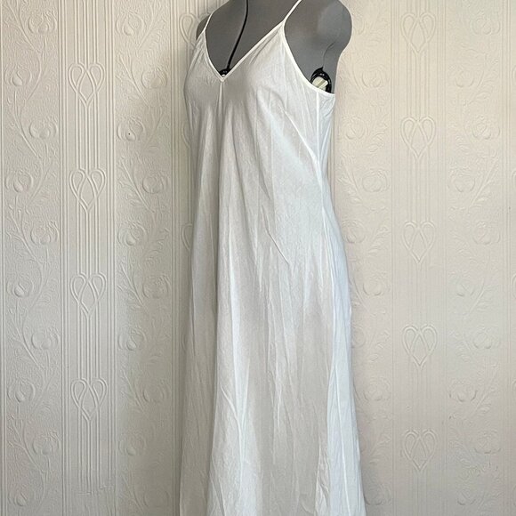 Early 2000 Banana republic white cotton slightly sheer slip dress - size 8 US - Picture 3 of 5